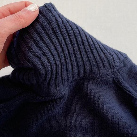 Janie and Jack Navy Blue Reindeer/Fair Isle Shawl Collar Cardigan, 2T - Picture 6 of 13